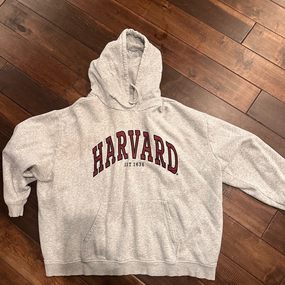 Oversize grey Harvard hoodie